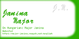 janina major business card